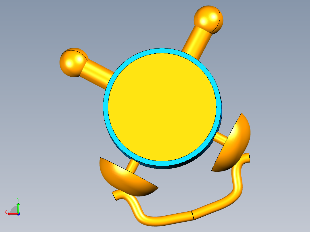 闹钟模型后视图