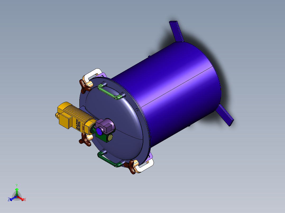 立式两相电搅拌机正等轴测图