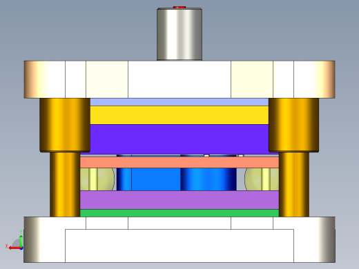 垫片冲孔落料复合模（CAD图+Proe三维）后视缩略图