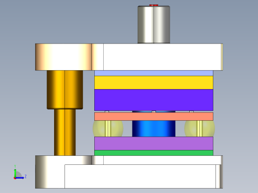 垫片冲孔落料复合模（CAD图+Proe三维）左视缩略图