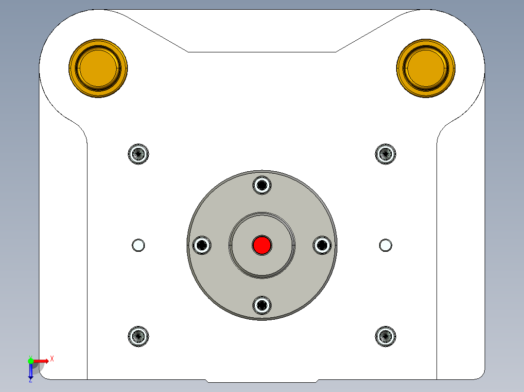 垫片冲孔落料复合模（CAD图+Proe三维）俯视图