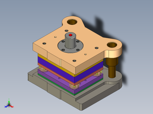 垫片冲孔落料复合模（CAD图+Proe三维）正等轴测缩略图