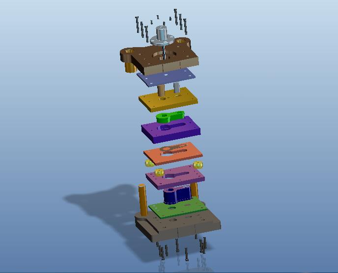 垫片冲孔落料复合模（CAD图+Proe三维）