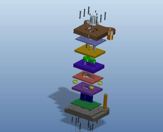 垫片冲孔落料复合模（CAD图+Proe三维）缩略图
