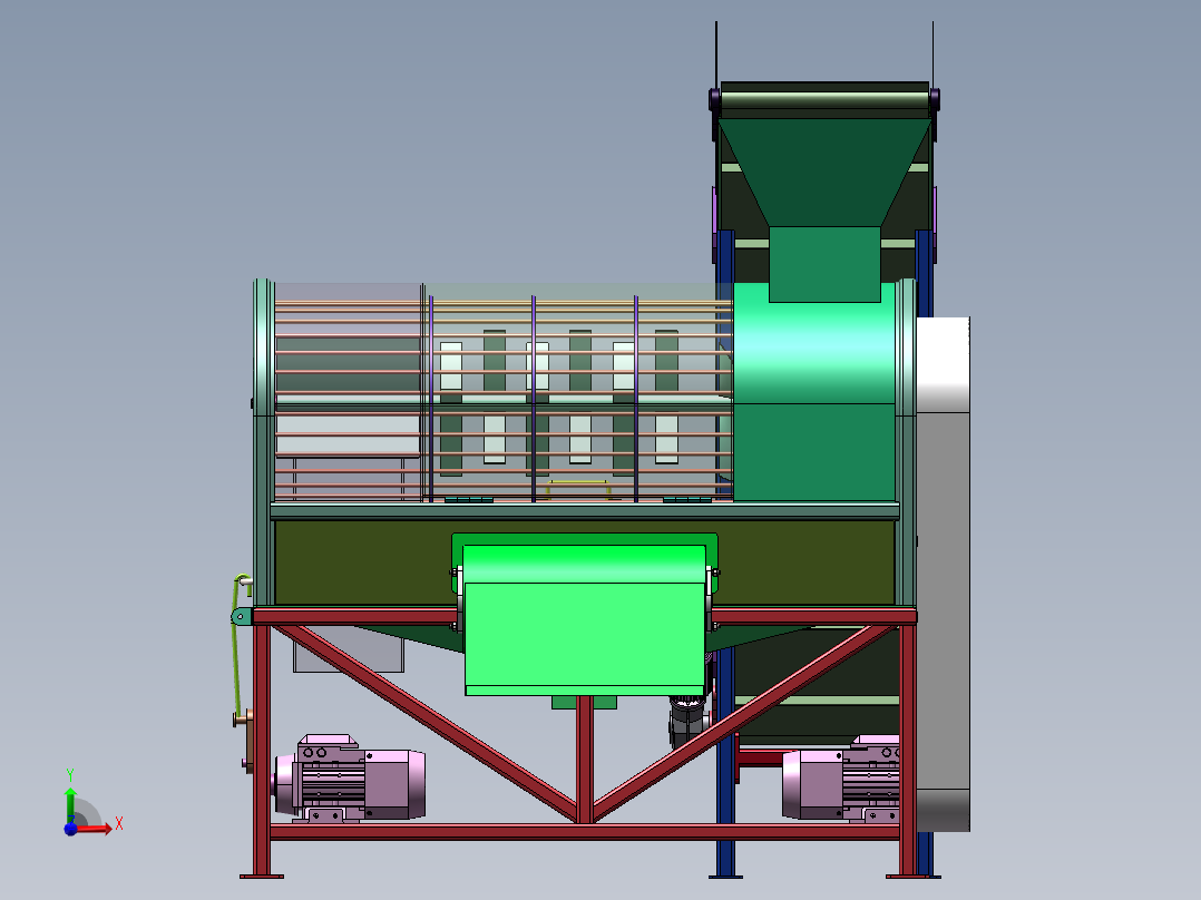 玉米脱粒机三维模型资料前视图