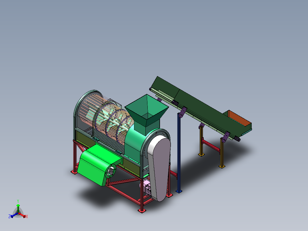 玉米脱粒机三维模型资料正等轴测图