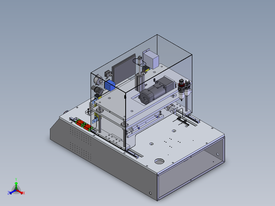 除胶机（sw22可编辑+工程图）正等轴测图