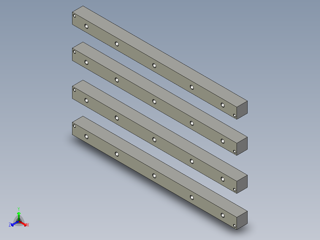 长条铝制工件飞面钻工模型加工程序图