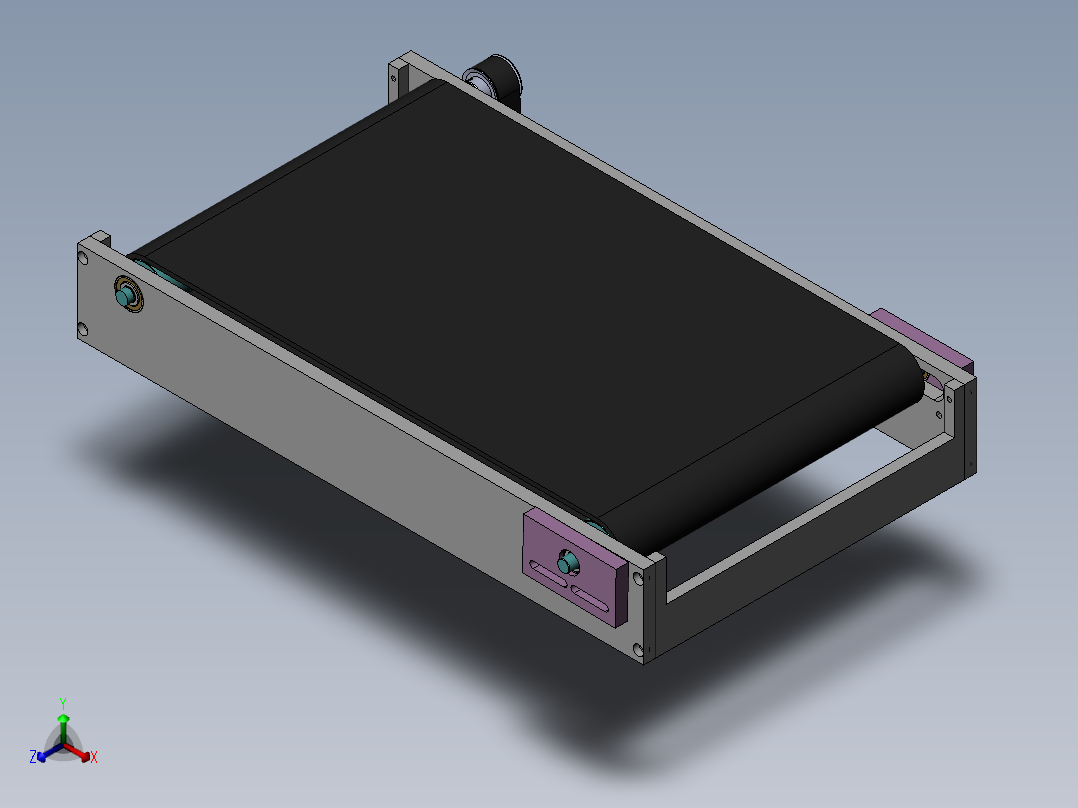 长500宽300皮带线正等轴测图