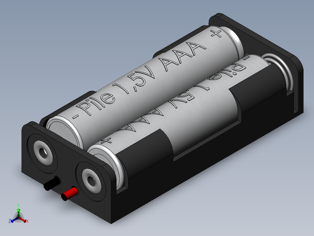 电池仓、电池正等轴测图
