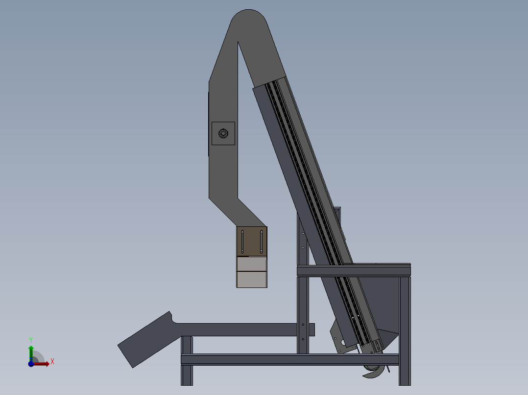 粉料落料机前视图