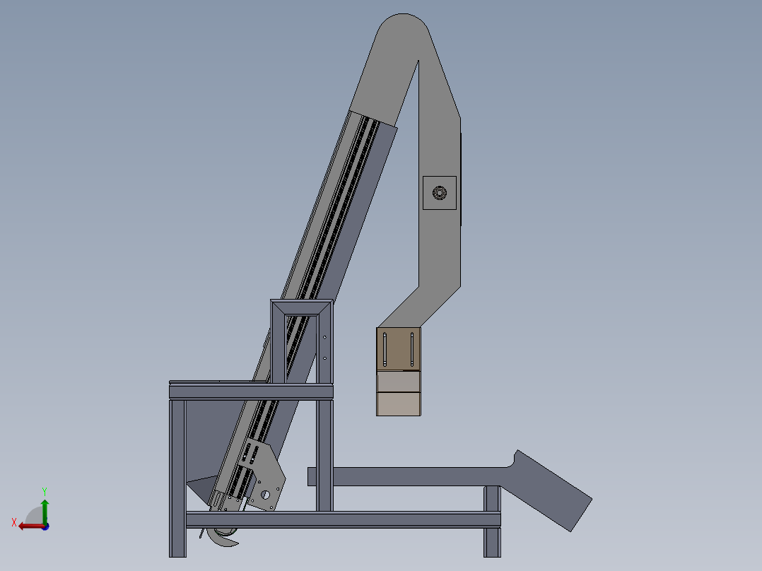 粉料落料机后视图