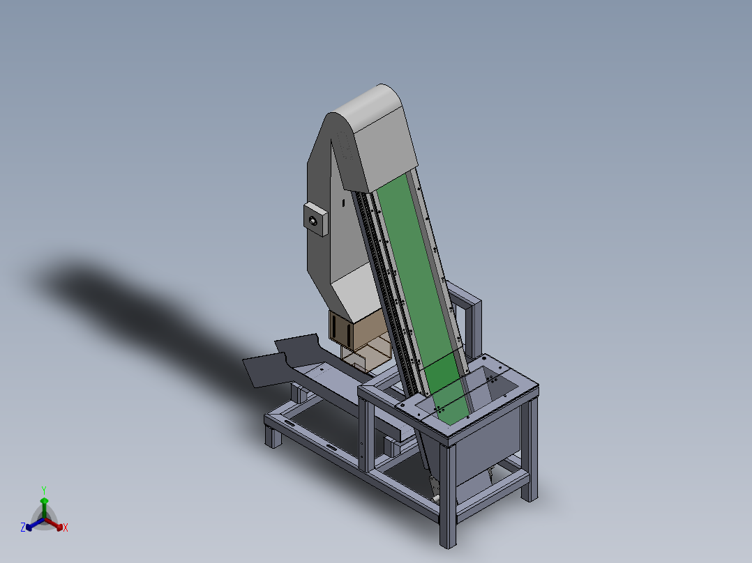 粉料落料机正等轴测图