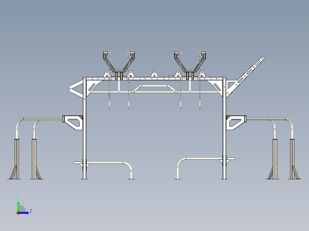 B3003763-运动街健身 自由体操 健身器材左视图
