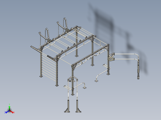 B3003763-运动街健身 自由体操 健身器材正等轴测缩略图