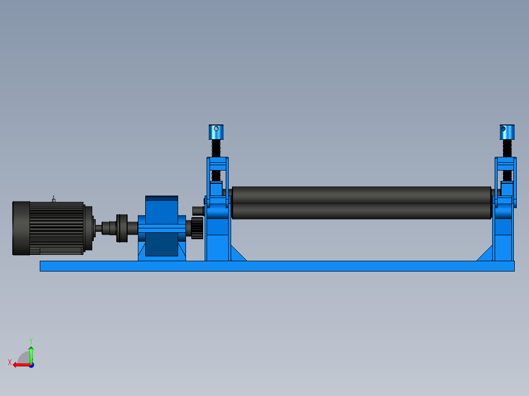 钢板卷形机后视图