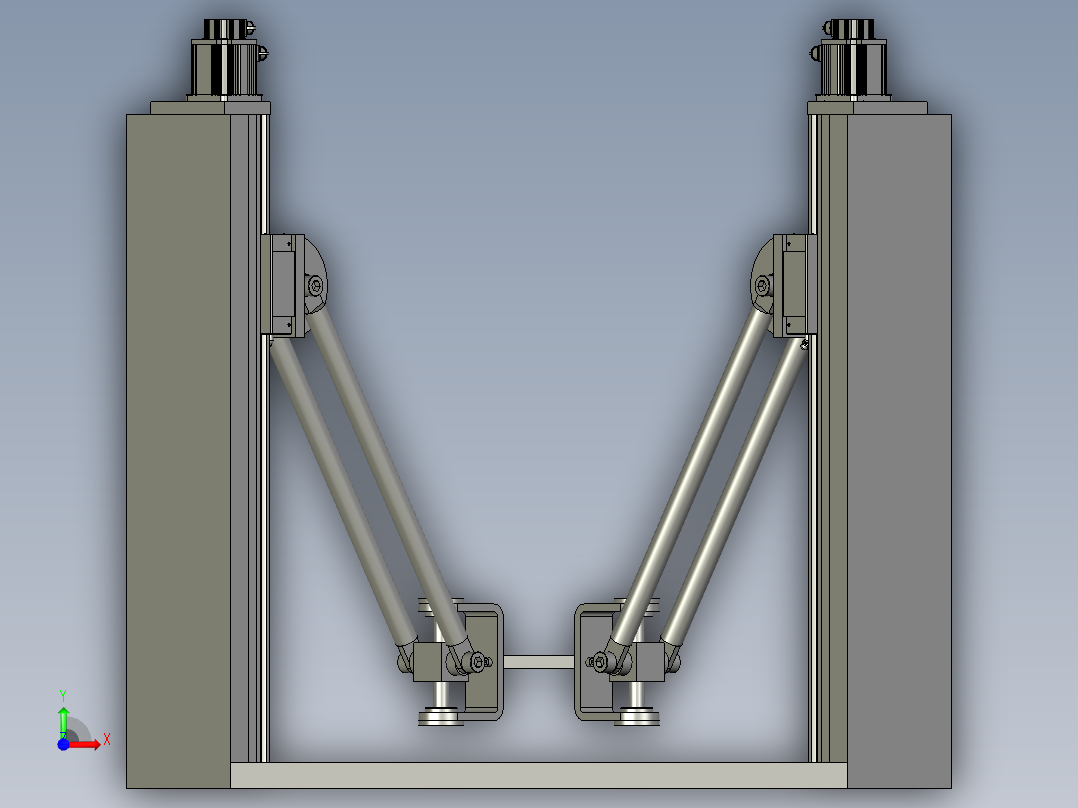 并联机械手抓取机器人前视图