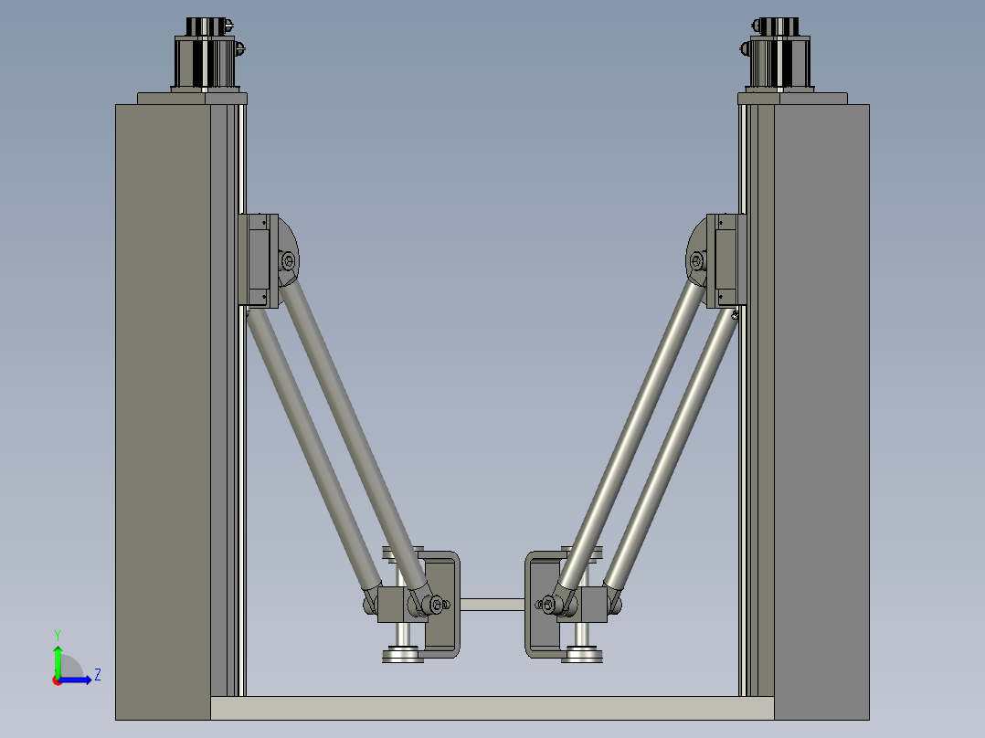 并联机械手抓取机器人左视图