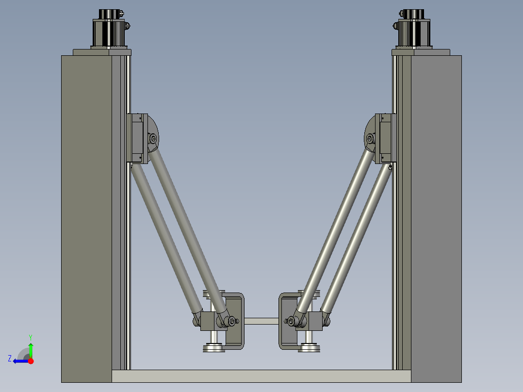 并联机械手抓取机器人右视图