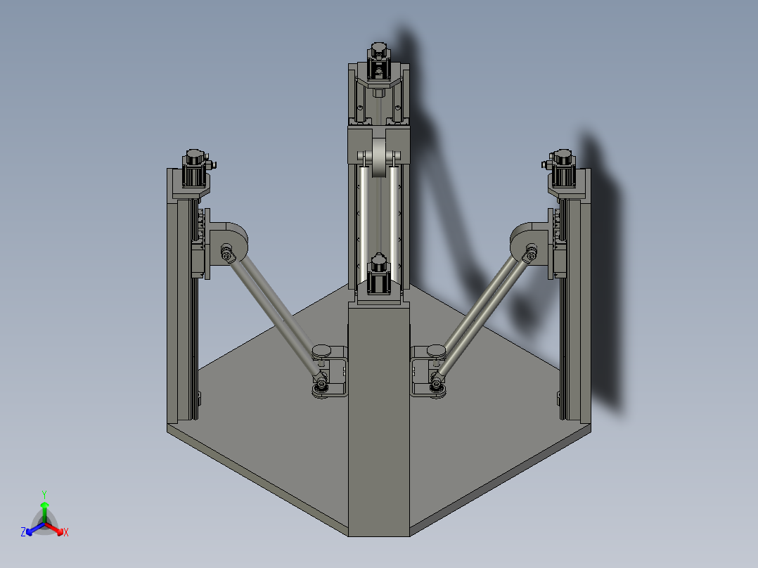 并联机械手抓取机器人正等轴测图