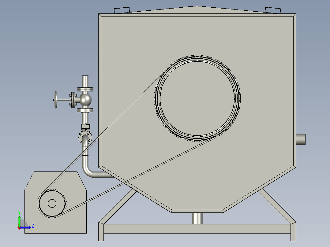 野菜加工用漂烫机左视图