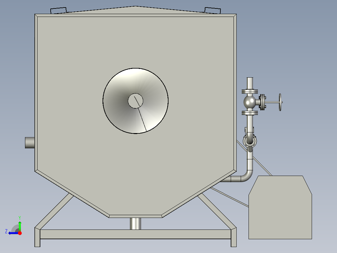 野菜加工用漂烫机右视图