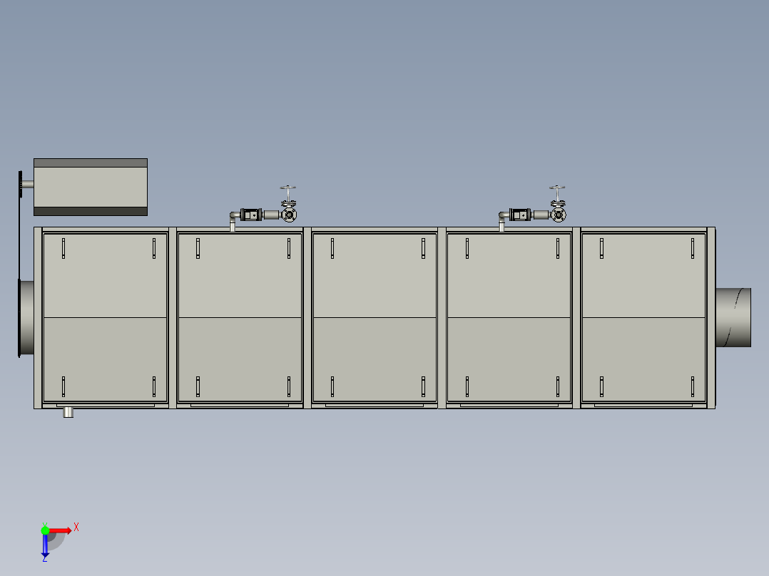野菜加工用漂烫机俯视图