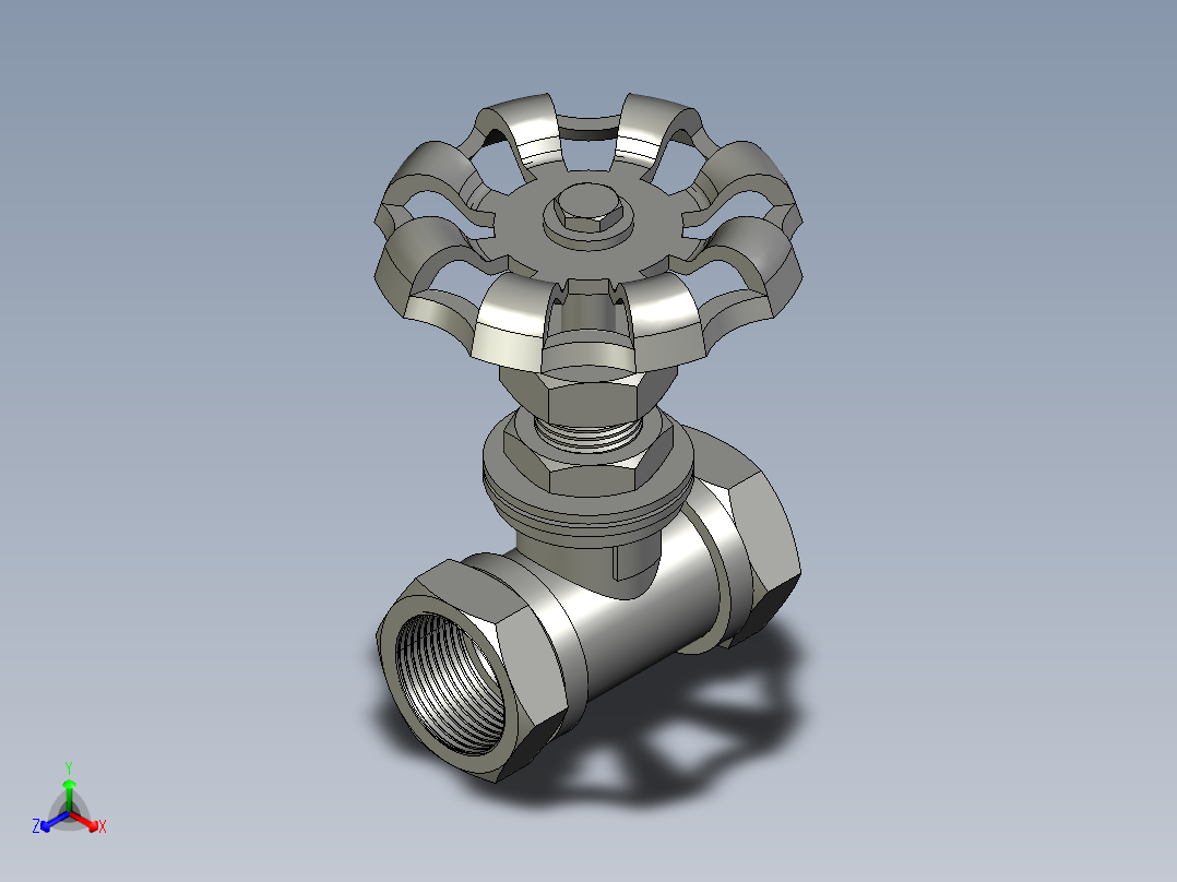 黄铜截止阀DN25主视图