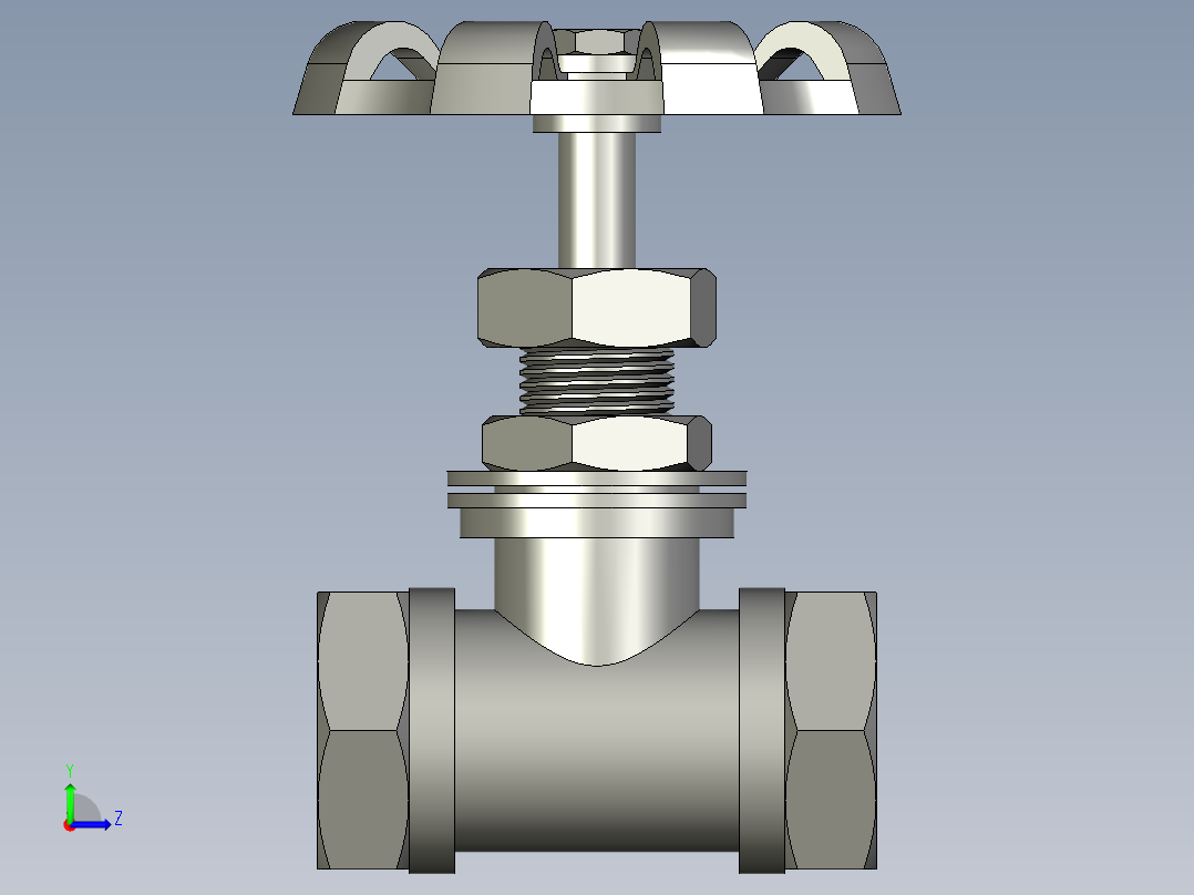 黄铜截止阀DN25左视图