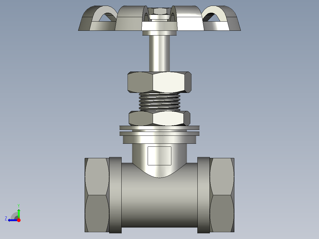 黄铜截止阀DN25右视图