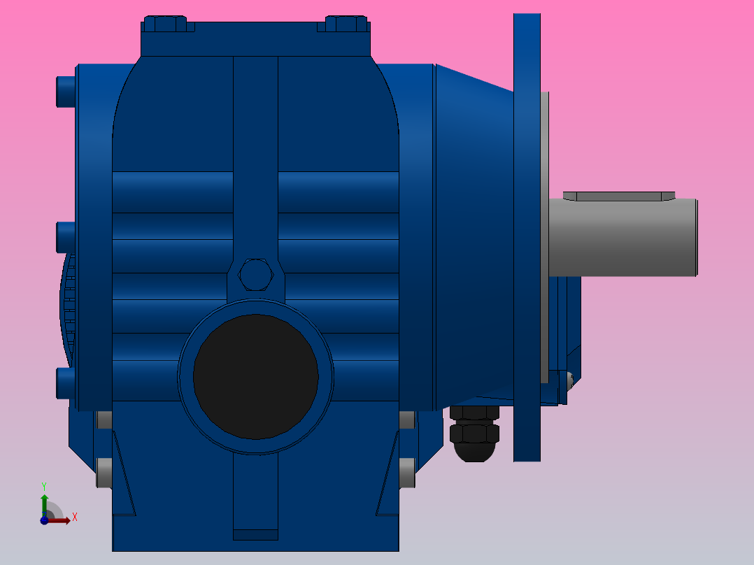 SF67R37组合式斜齿-蜗轮蜗杆减速机SF67R37-Y0.55-4P-198-M1-0°-A前视图