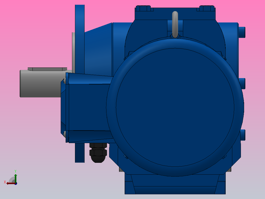 SF67R37组合式斜齿-蜗轮蜗杆减速机SF67R37-Y0.55-4P-198-M1-0°-A后视图