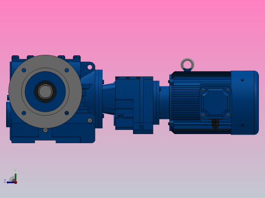 SF67R37组合式斜齿-蜗轮蜗杆减速机SF67R37-Y0.55-4P-198-M1-0°-A右视缩略图