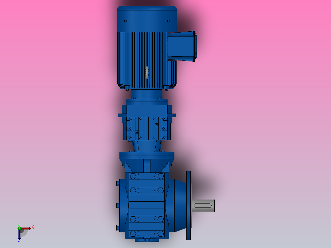 SF67R37组合式斜齿-蜗轮蜗杆减速机SF67R37-Y0.55-4P-198-M1-0°-A俯视图