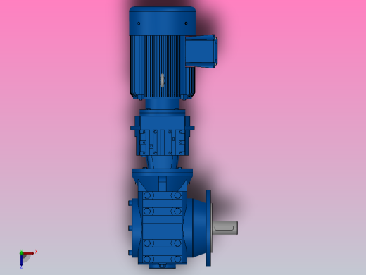 SF67R37组合式斜齿-蜗轮蜗杆减速机SF67R37-Y0.55-4P-198-M1-0°-A俯视缩略图