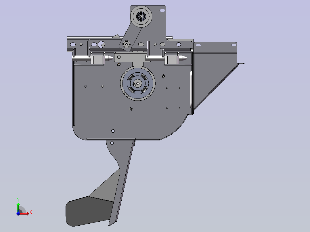 粉碎器装配SolidWorks三维模型前视图