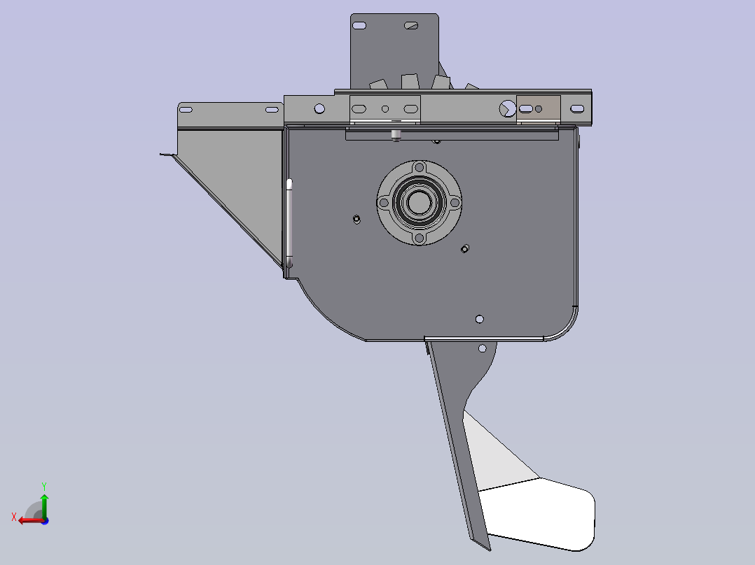 粉碎器装配SolidWorks三维模型后视图