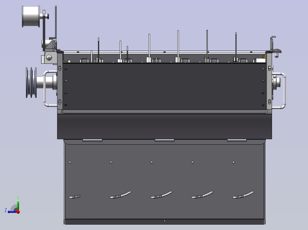 粉碎器装配SolidWorks三维模型右视图