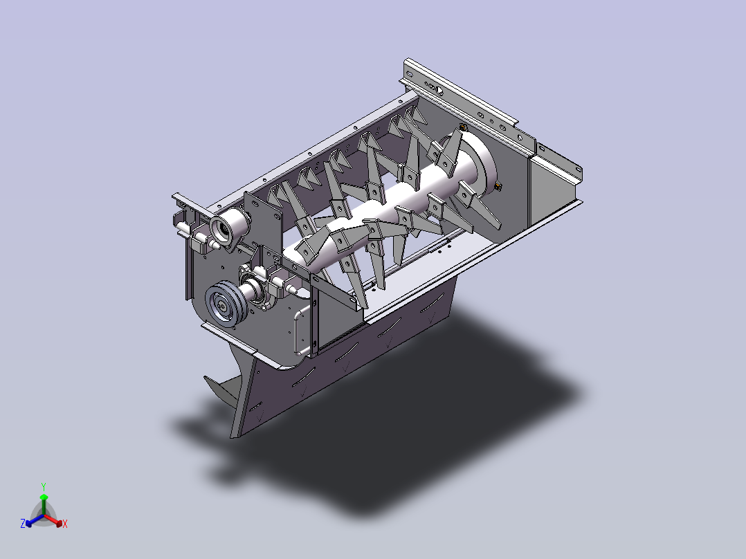 粉碎器装配SolidWorks三维模型正等轴测图