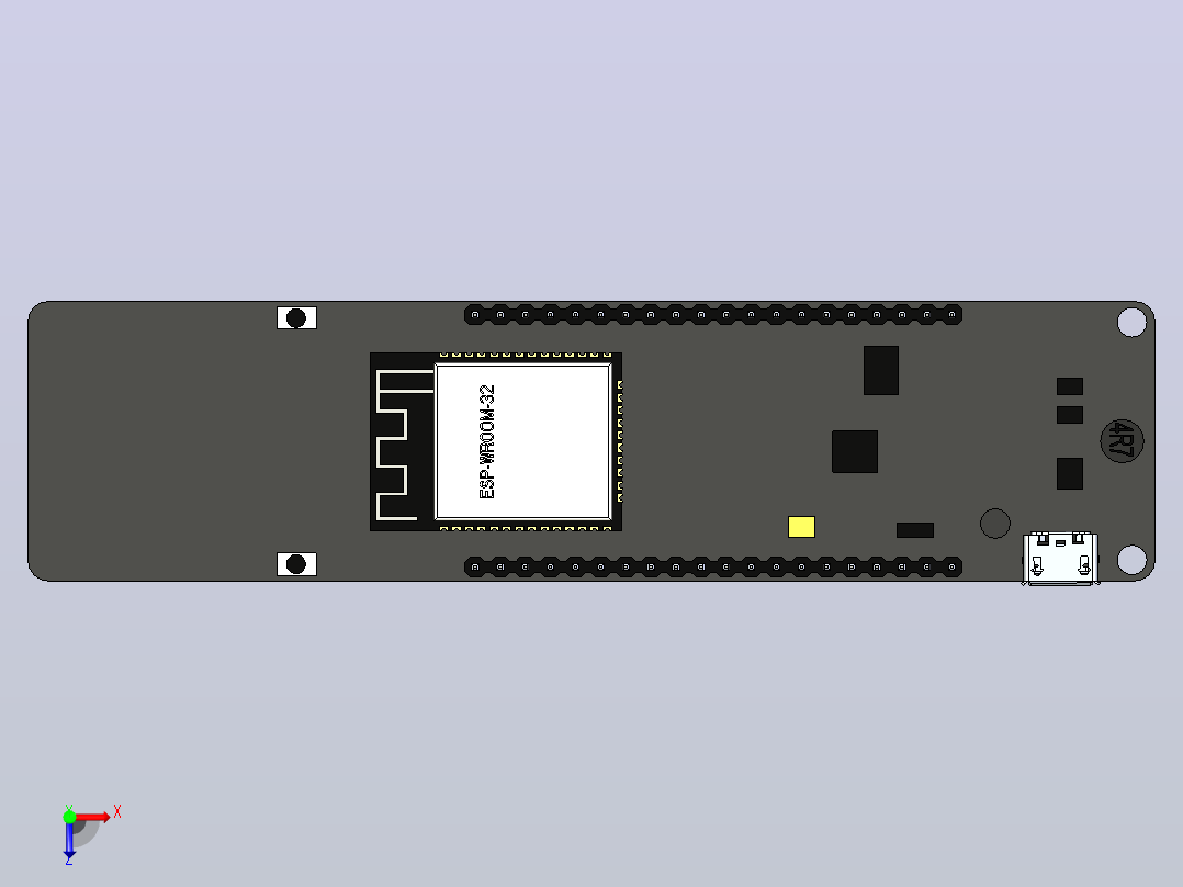 ESP32 TTGO 仅带电池座 13俯视图