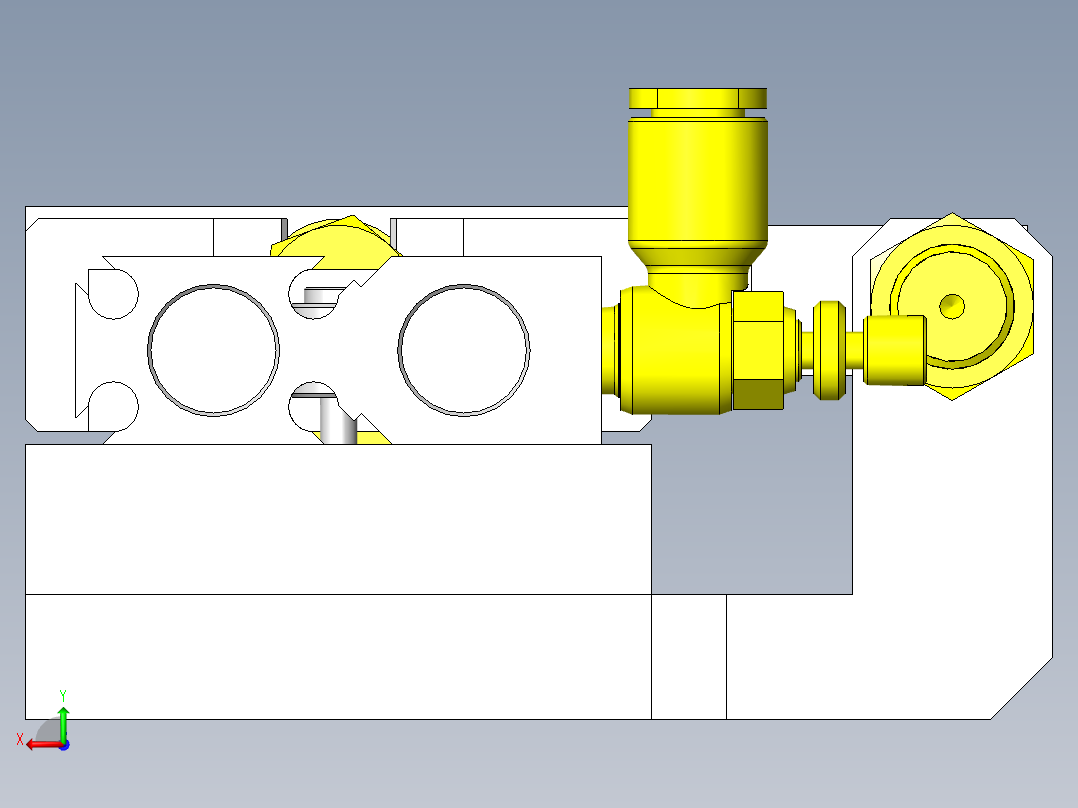 使用气缸的单轴组件后视图