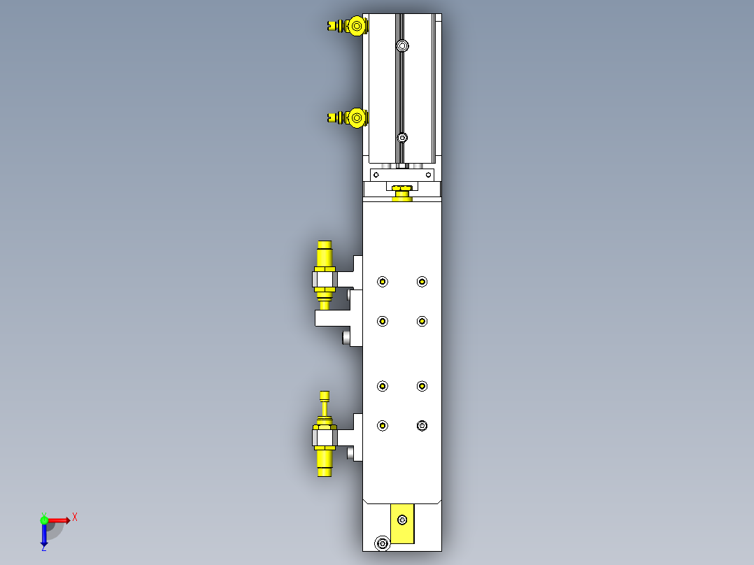 使用气缸的单轴组件俯视图