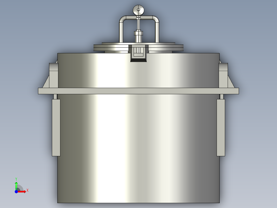 熔化炉3D模型proe前视图
