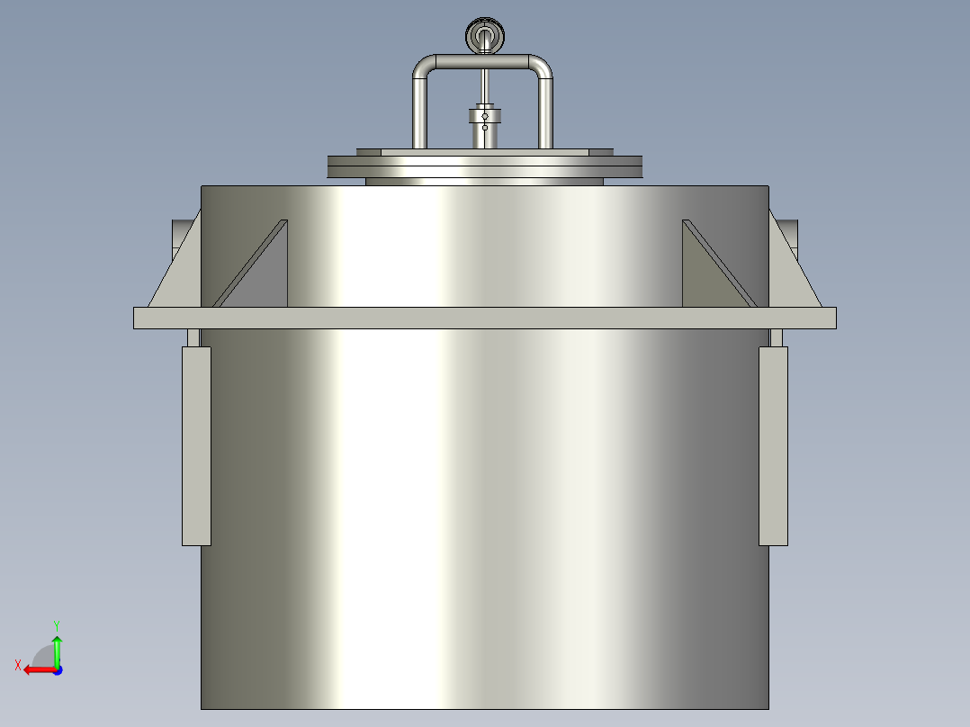 熔化炉3D模型proe后视图