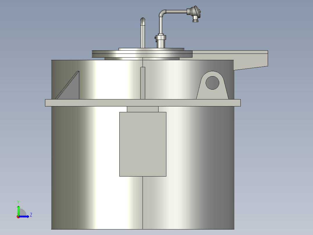 熔化炉3D模型proe左视图