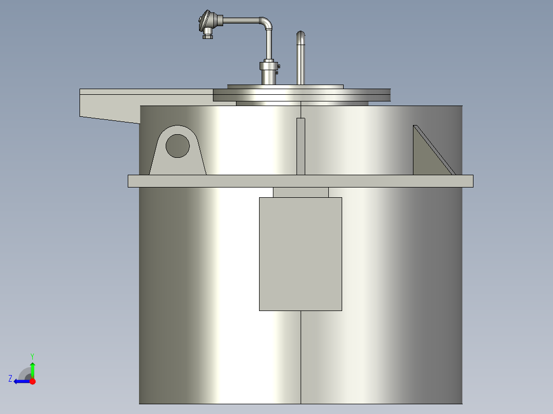 熔化炉3D模型proe右视图