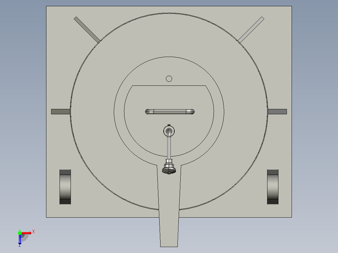 熔化炉3D模型proe俯视图