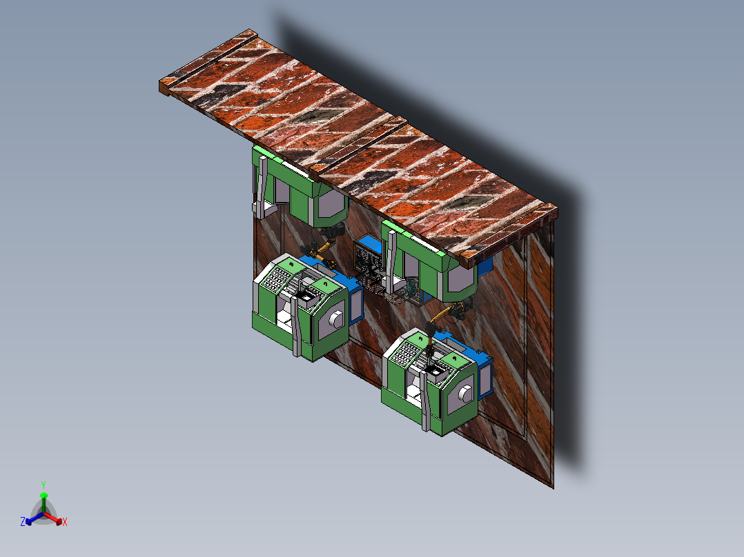 机加工自动化与循环料仓3D图纸H61正等轴测图