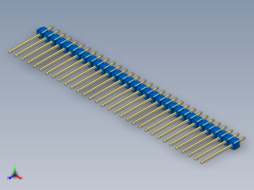 彩色公头100mil（2.54mm）系列-DS1021_blue_1x32p_100mil_Type5_rev1.0
