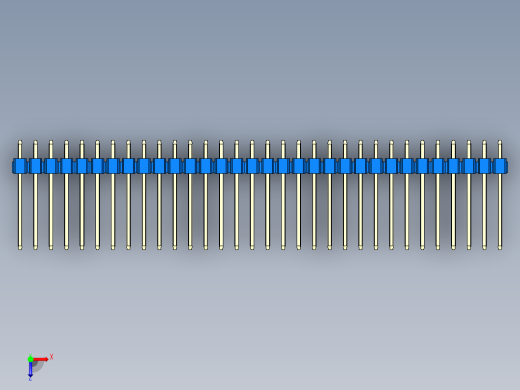 彩色公头100mil（2.54mm）系列-DS1021_blue_1x32p_100mil_Type5_rev1.0俯视缩略图